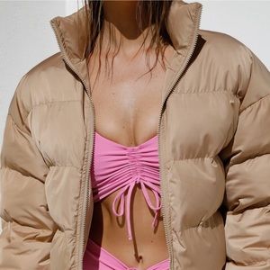 Tiger Mist Tan Puffer Jacket